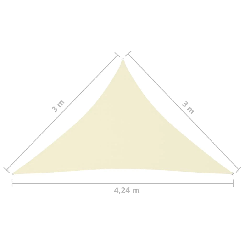 Vela ombreggiante/ombrellone triangolare in tessuto Oxford 3 x 3 x 4,24 m crema 02_0009829