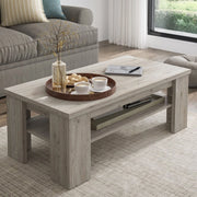 Mergozzo, Tavolino da Salotto un Vano, 110x55x41h cm Grigio Rovere Grigio