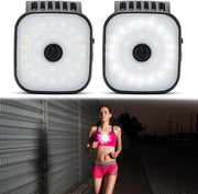 Lampade a LED, 2 pezzi, lampade a LED USB ricaricabili, fissaggio su lampade da presa, 4 livelli di illuminazione, alta luminosità, adatte per jogging, pesca, campeggio e escursioni.