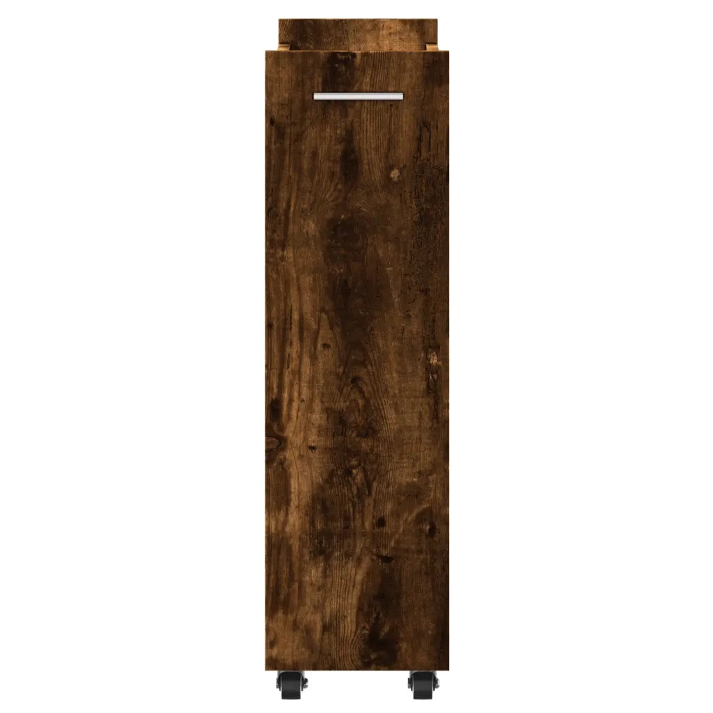 Mobile con Ruote Rovere Fumo 60x22x79 cm in Legno Multistrato 840419