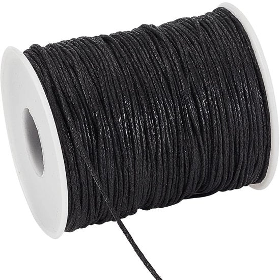 Corda di cotone in tessuto - Adatto per accessori - Nero - 100 Yard - Progetti di fai da te - Ideale per lavori creativi