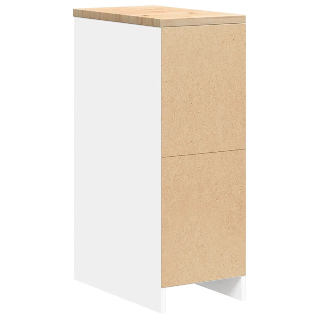 Armadietto da Garage Bianco 30x51x85 cm Legno Massello di Pino CFW6796223