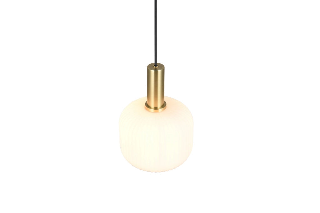 Lampada a sospensione Trio Diva nera ottone Ø20 E27