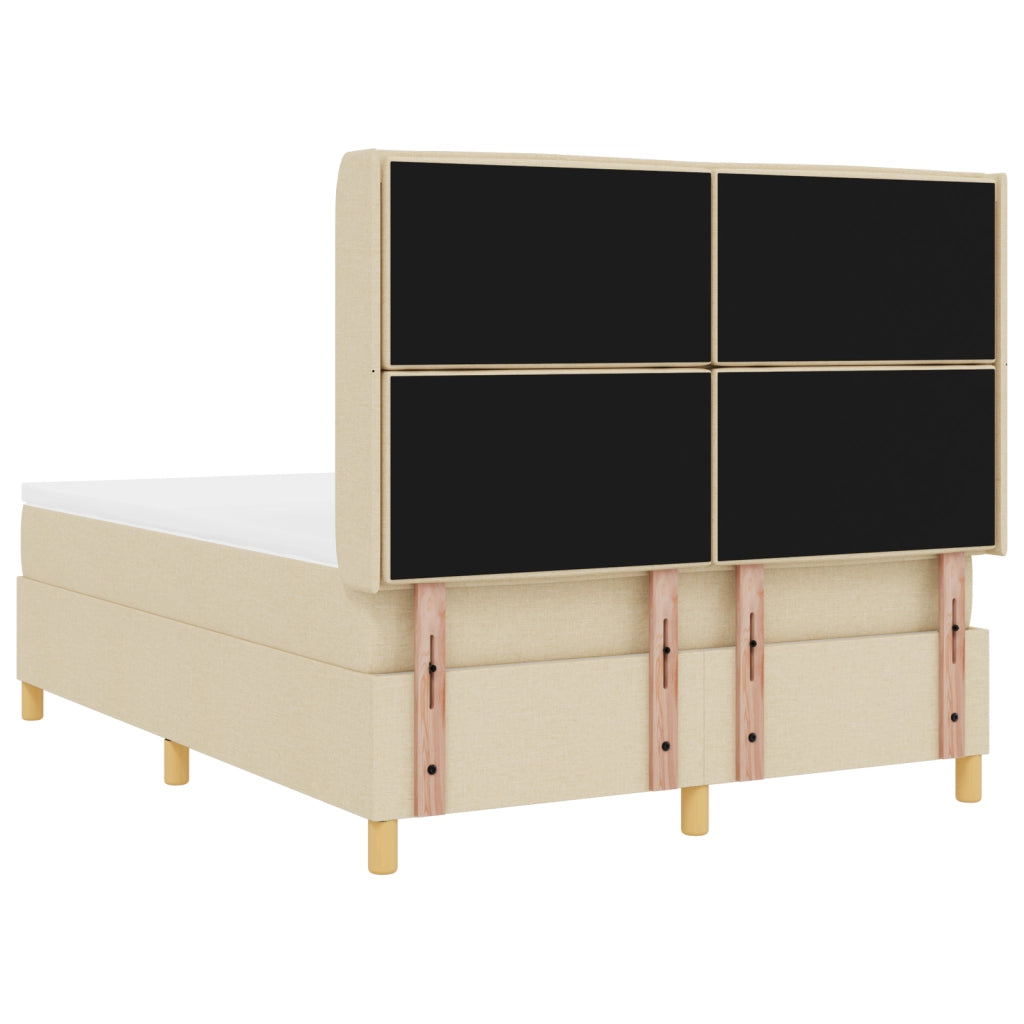 Letto a Molle con Materasso e LED Panna 140x190 cm Tessuto