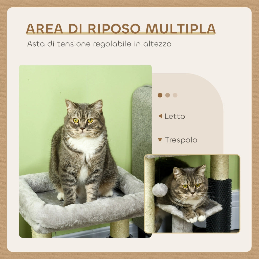 Albero Tiragraffi con Lettino ¨C ZephMum ¨C Grigio 40x40x48 cm