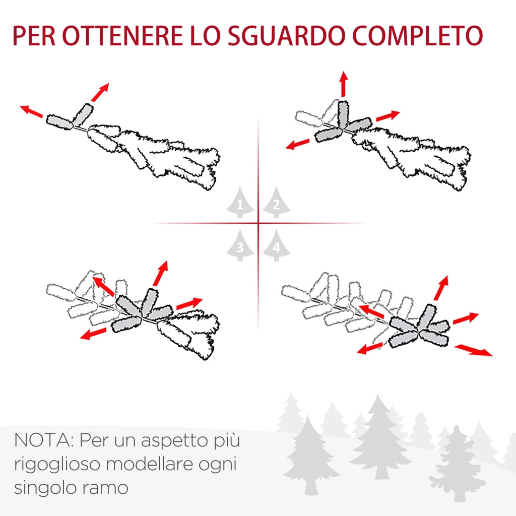 EasyComfort Albero di Natale Slim Artificiale 210 cm con Rami Realistici, Albero di Natale Alto e Stretto con Base Pieghevole, Verde