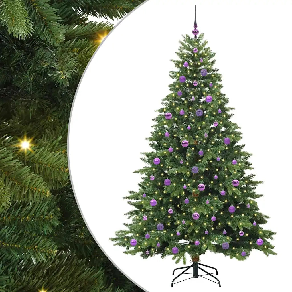 Albero di Natale artificiale con 300 LED Verde 210 cm PE e PVC