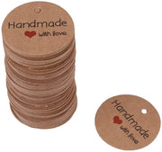 Etichette per Cadeau Ronde - 100 Unità - Scatola - Accessori - Progetto DIY - Piccolo Pacco per Corda - Etichette da Appendere