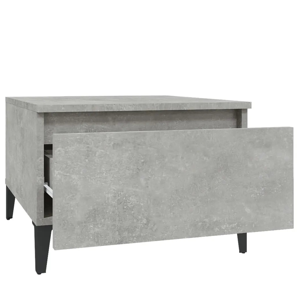 Tavolino | Tavolo laterale Grigio Cemento 50x46x35 cm in Legno Multistrato