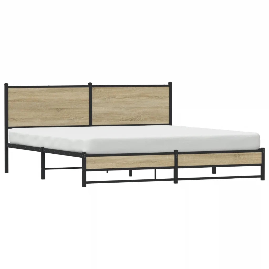 Giroletto senza Materaso in Metallo Rovere Sonoma 160x200 cm 4007889