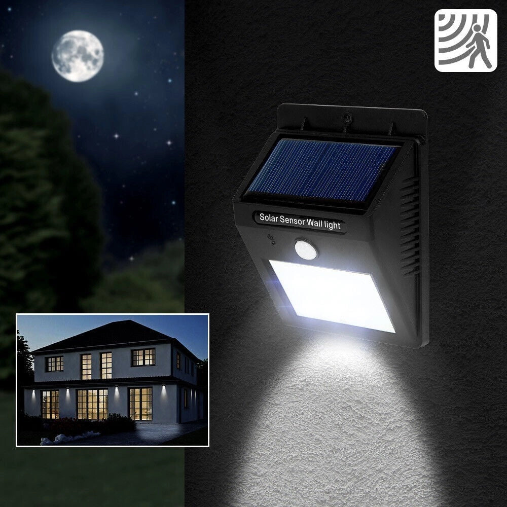 4 FARETTI 30 LED SOLARE ESTERNO LAMPADA GIARDINO FARETTO FOTOVOLTAICO SENSORE