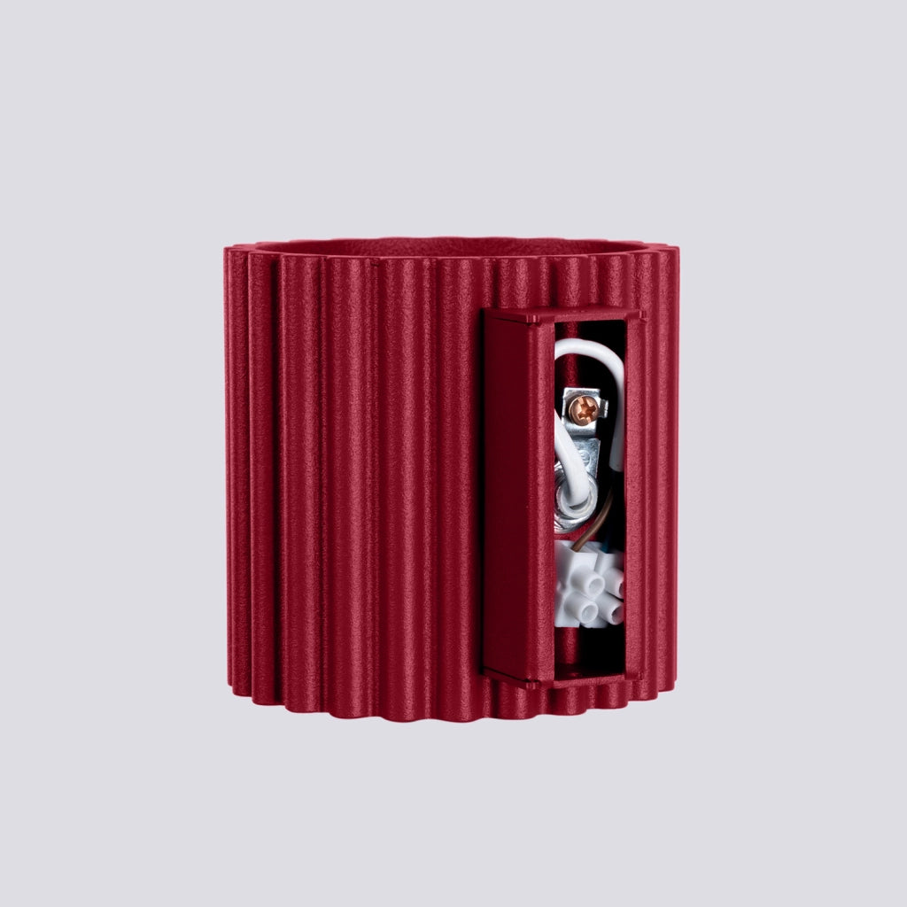Applique moderna bordeaux tubo rigato 10cm su/giù G9 Pure Lume