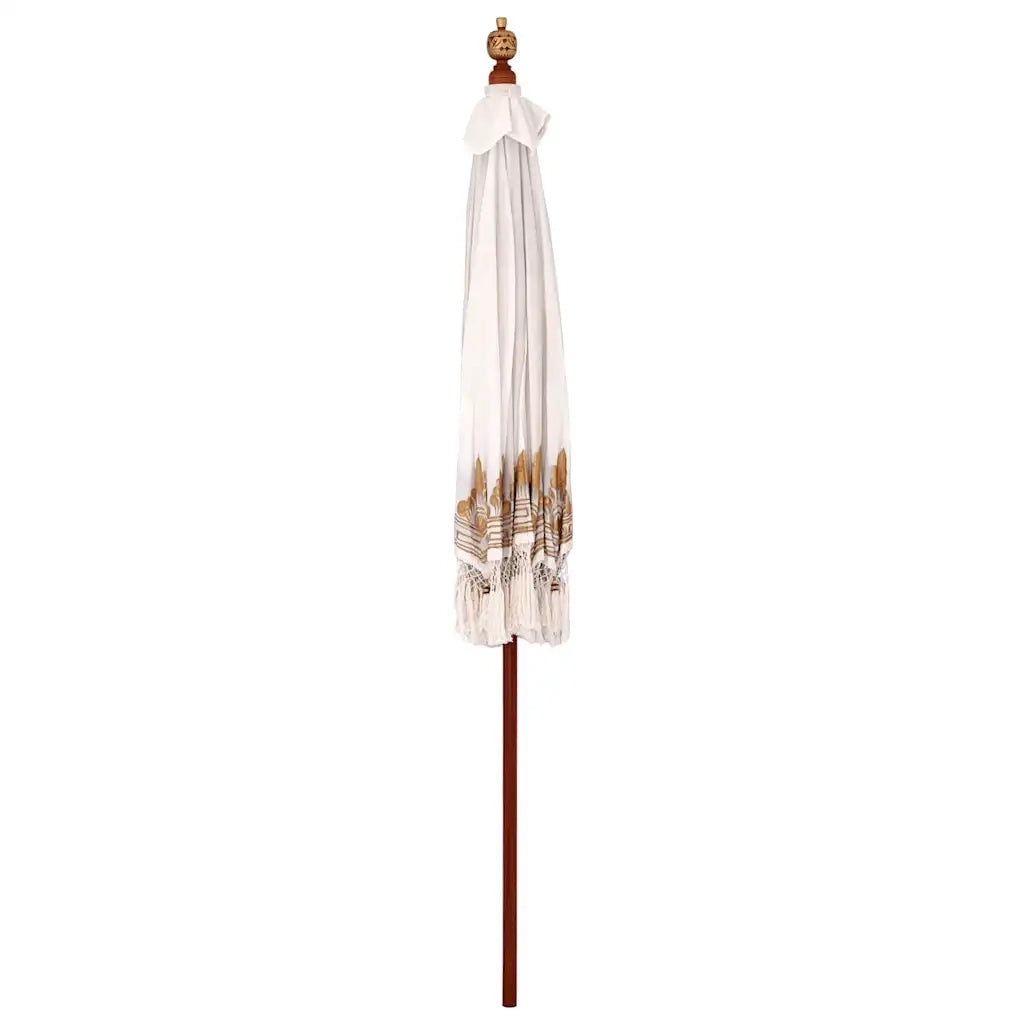 vidaXL Parasol Balinese Crema (210-220) x 260 cm