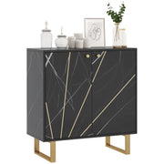 Tavolo da cucina ¨C zephmum ¨C nero, effetto marmo, metallo, 76x35x77 cm