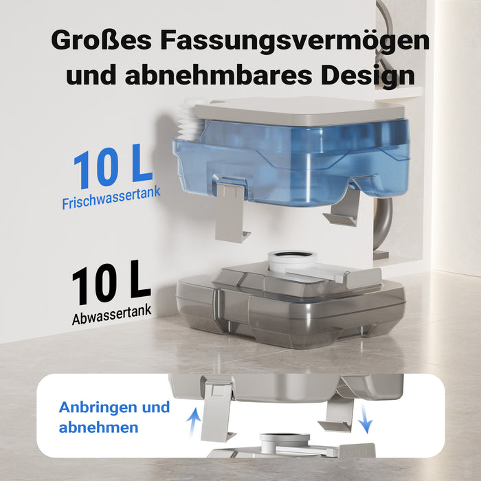 Wc portatile 10 l, wc da campeggio portatile con pompa manuale, bagno chimico per camper facile da pulire