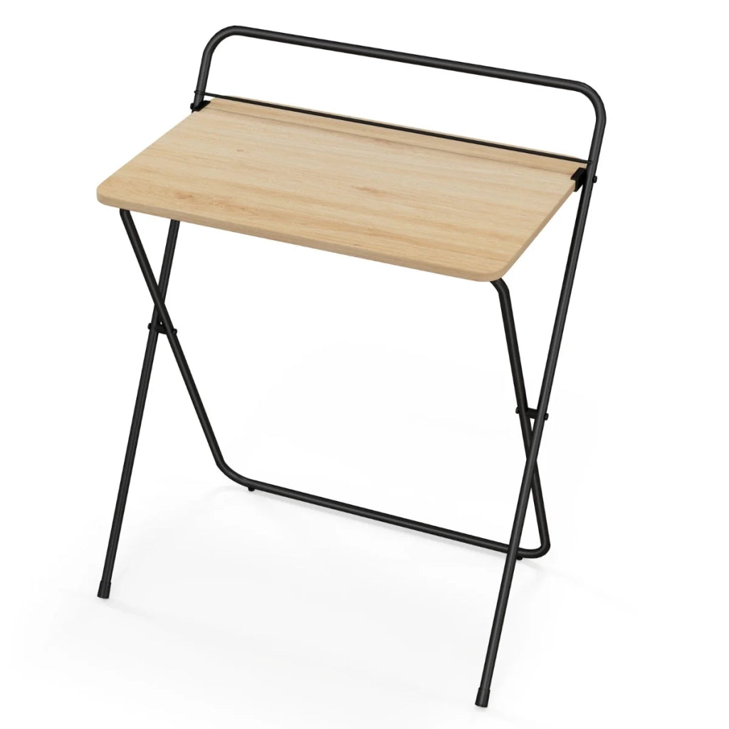 Scrivania pieghevole per computer 60 x 40 x 69 cm compatta e pratica ideale per piccoli spazi stile rustico realizzata in MDF naturale 20_0019354