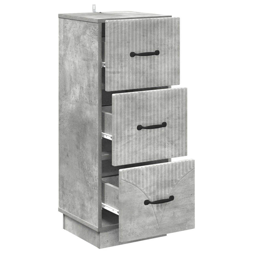 Mobile con Cassetti Grigio Cemento 33 x 34,5 x 87 cm