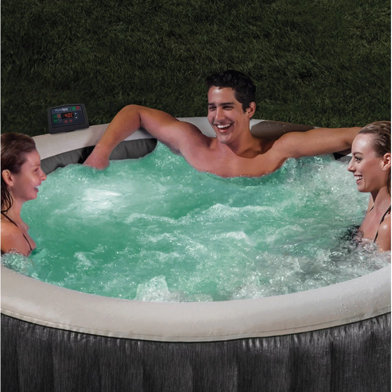 Spa gonfiabile idromassaggio 4 posti con WiFi, luce LED e poggiatesta, diametro 196 cm altezza 71 cm riscaldamento 40°C - Intex
