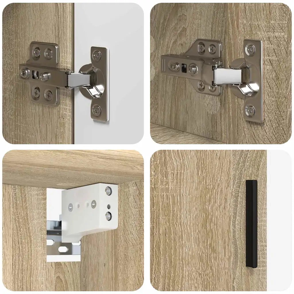 Set di mobili per il bagno con porta 4 pcs Rovere Sonoma 3393005