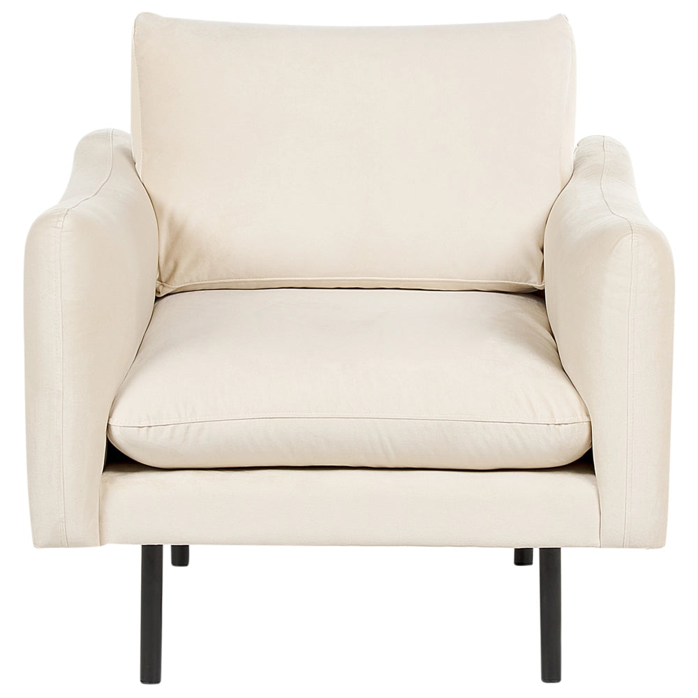 Set da soggiorno in velluto beige chiaro 5 posti Gambe Nere Stile Retrò Moderno