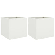 Fioriera rialzata per piante fiori giardino terrazze set da 2 42 x 40 x 39 cm acciaio bianco 02_0038975