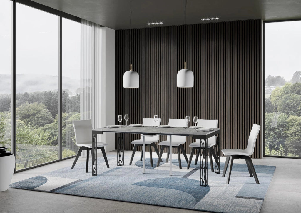 Consolle Allungabile 90-300x40x77 cm in Nobilitato Grigio