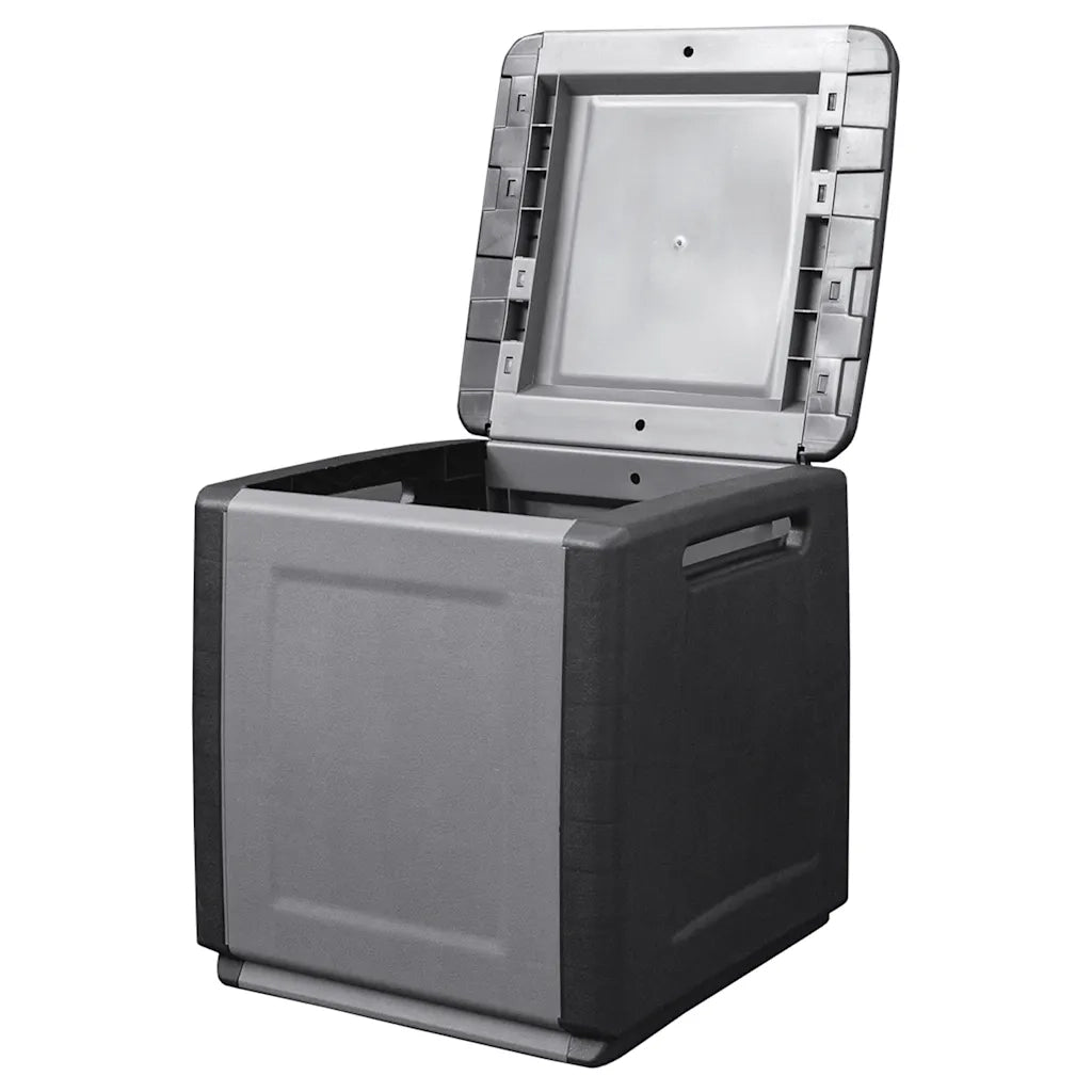 Contenitore da Giardino 54x53x57 cm 130 L Grigio Scuro e Nero 151816
