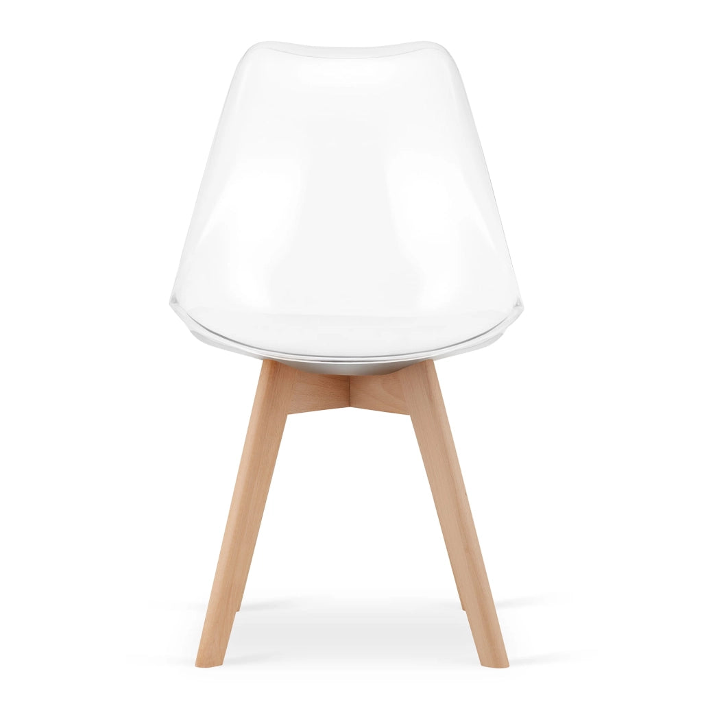 Sedia VALORA RIXK - Design trasparente con gambe naturali x 3