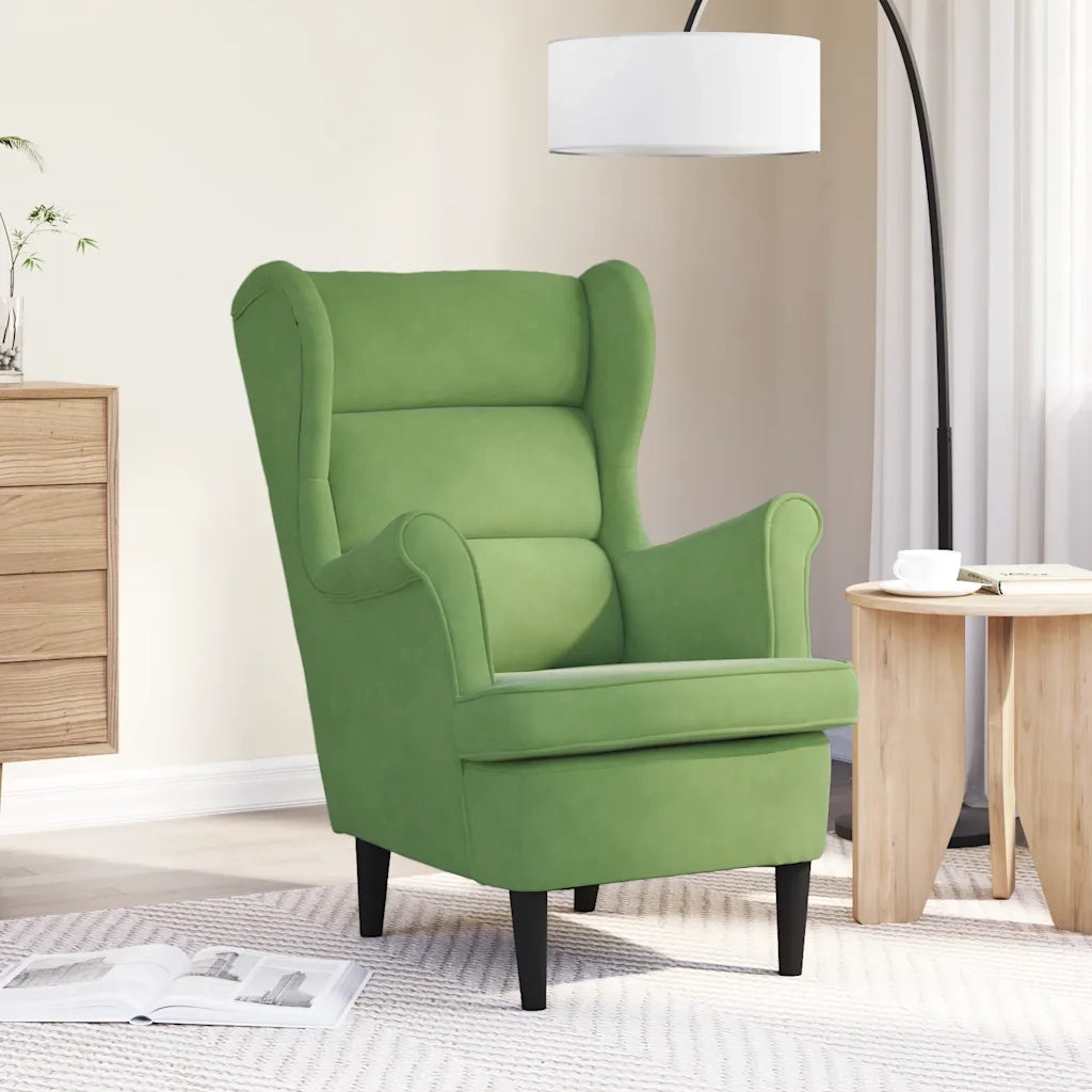 Poltrona | Sedia Relax Verde Chiaro in Velluto