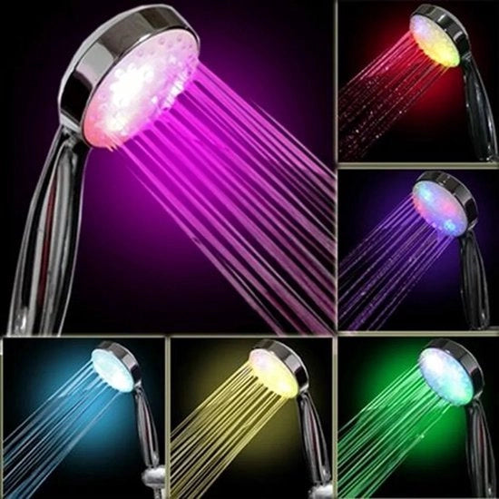 Douchekop a LED con fiori Bauhinia a 7 colori con doccia a LED color cambiante, 7 colori di luce