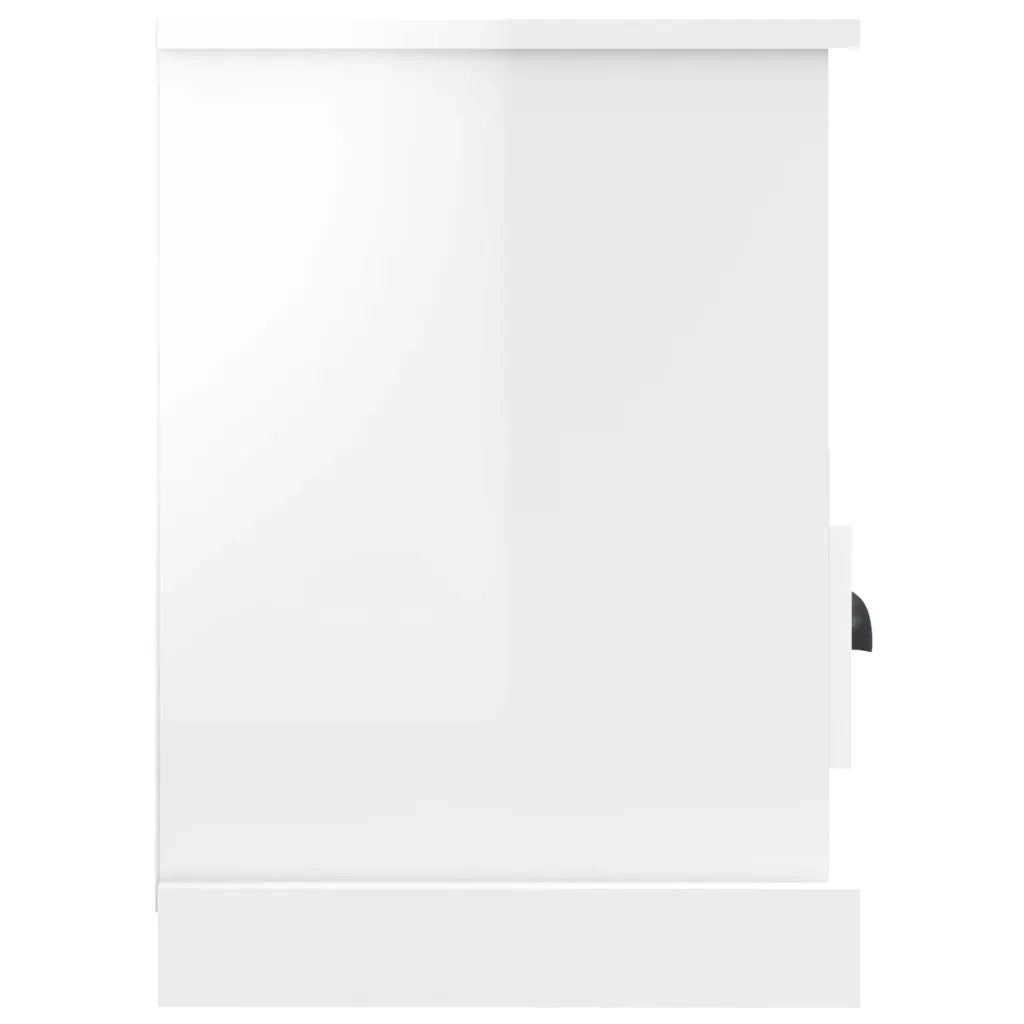 Mobile TV | Armadietto TV | Mobile Porta TV Bianco Lucido 80x35x50 cm in Legno Multistrato