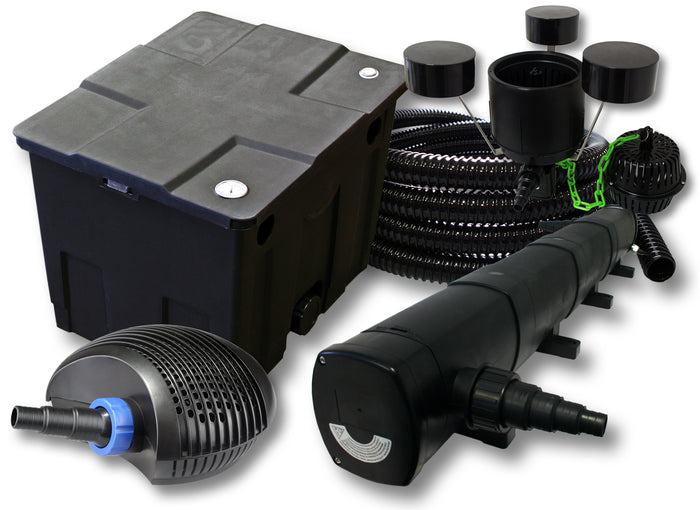 Set laghetti filtro 12000l chiarificatore 72W pompa 40W tubo 25m skimmer