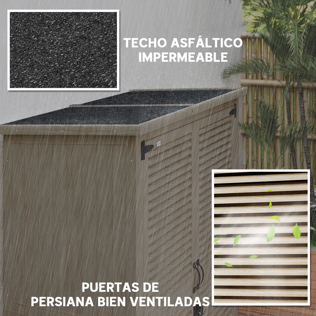 Armadio da Giardino ¨C Zephmum ¨C Legno Naturale 127x65x168 cm