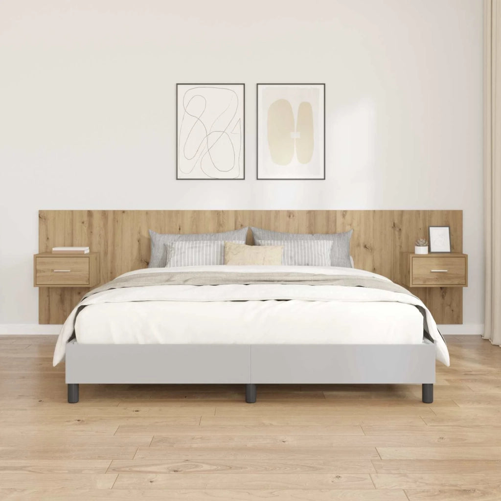 Testata con Comodino 3 pcs Rovere artigianale Legno multistrato 3415967