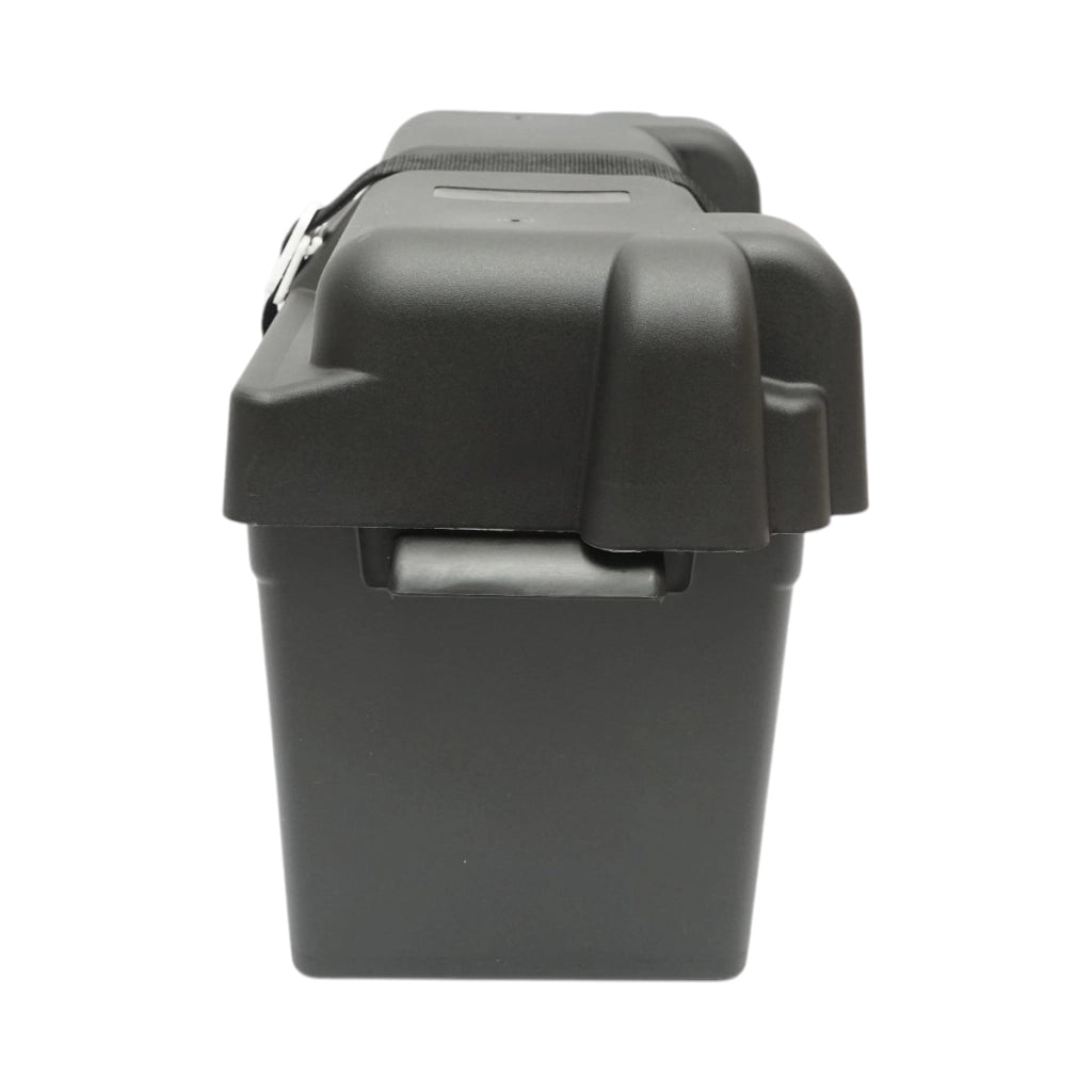 Cassetta universale per batteria auto 12V, 360 × 180 × 235 mm.