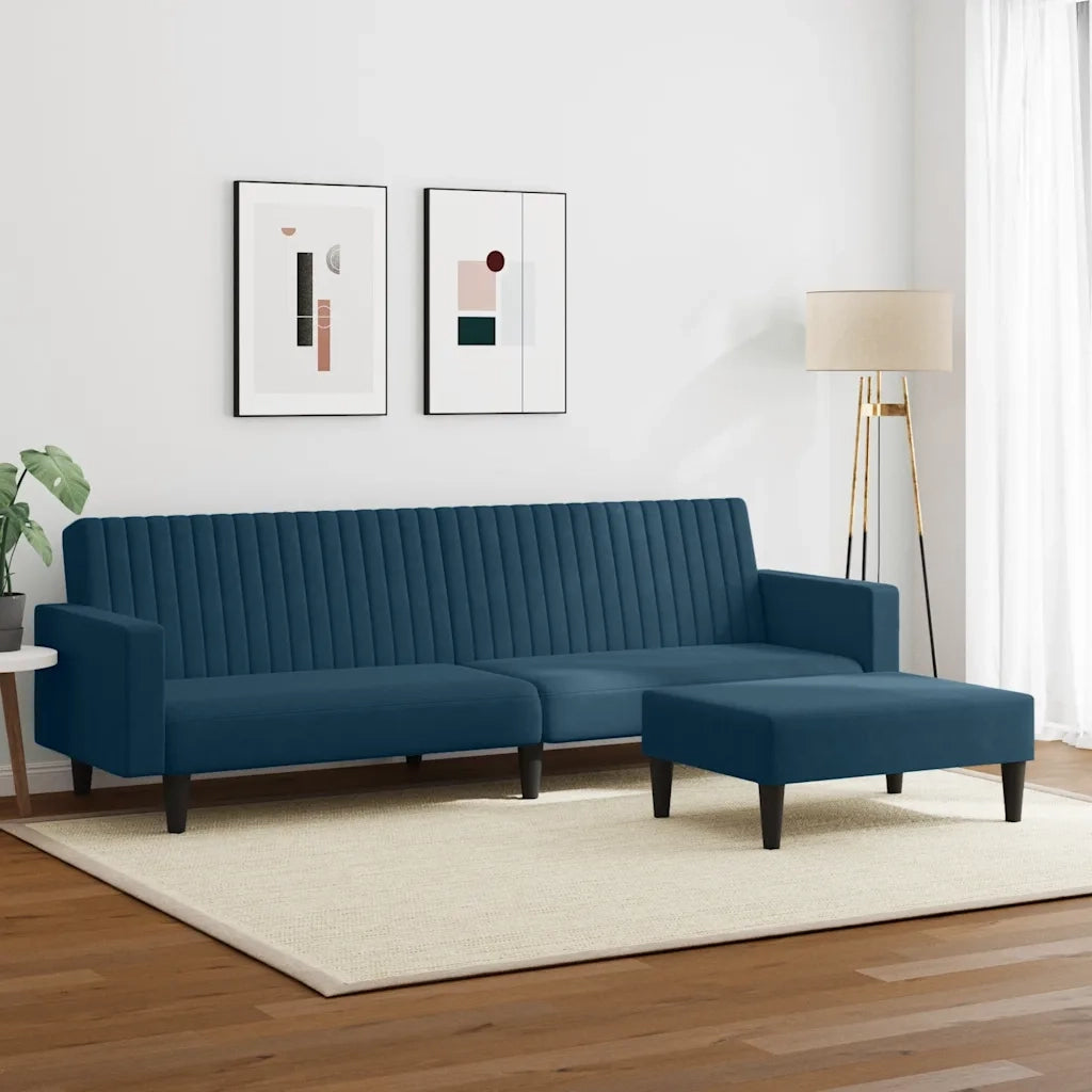 Set di Divani 2 pz Blu in Velluto