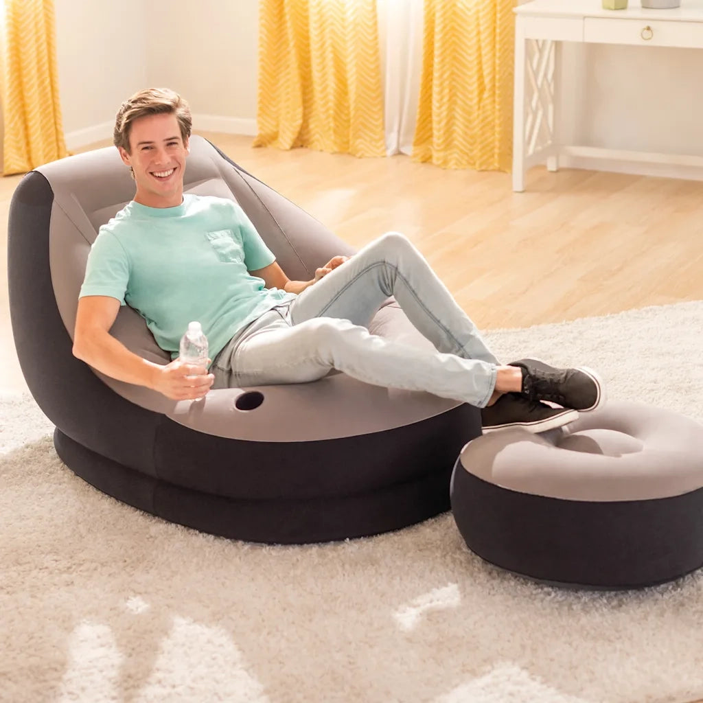 INTEX Sedia Gonfiabile con Poggiapiedi Ultra Lounge Relax 68564NP 91568