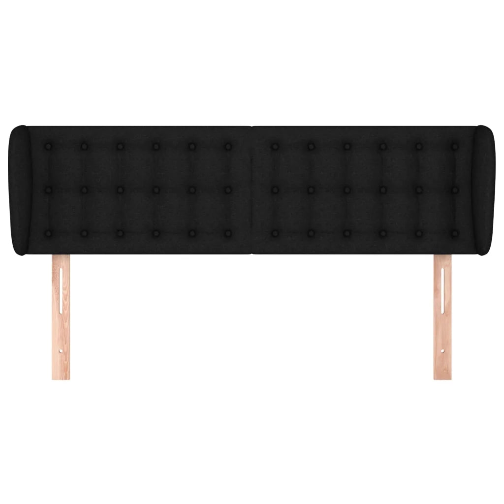 Testiera ad Orecchio-Testata con Orecchie Nera 147x23x78/88 cm in Tessuto 768999