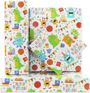 Pacco di Festa per Bambini - 4 Fogli 50x70cm - Disegni di Mostri Colorati