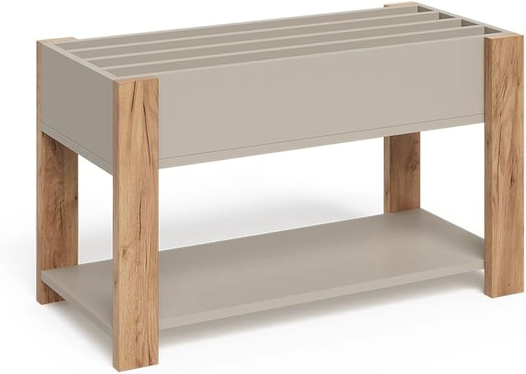 Scaffale per bambini Malia, Bianco/Artisan, 80 x 46 cm, per la conservazione di libri, giocattoli e raccoglitori