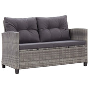 Divano da Giardino 2 Posti con Cuscini Grigio 124 cm Polyrattancod mxl 94712
