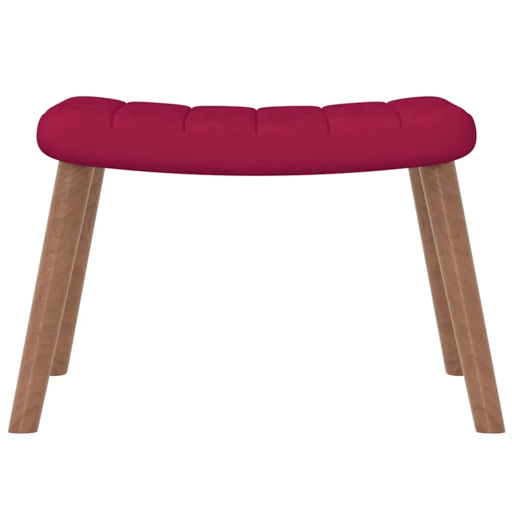 Poltrona Relax con Poggiapiedi Rosso Vino in Velluto 327671