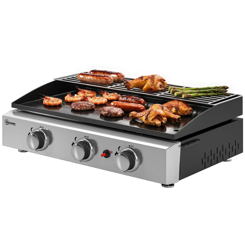 Grill a gas portatile da tavolo 7.5 KW ¨C zephmum ¨C 3 bruciatori griglia ceramica