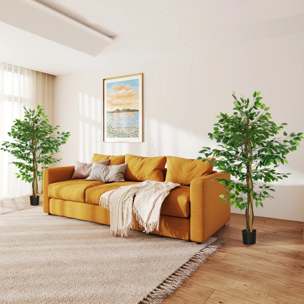Pianta Finta Ficus 150 cm con Vaso ¨C Zephmum ¨C Verde Realistico Tronco Liane