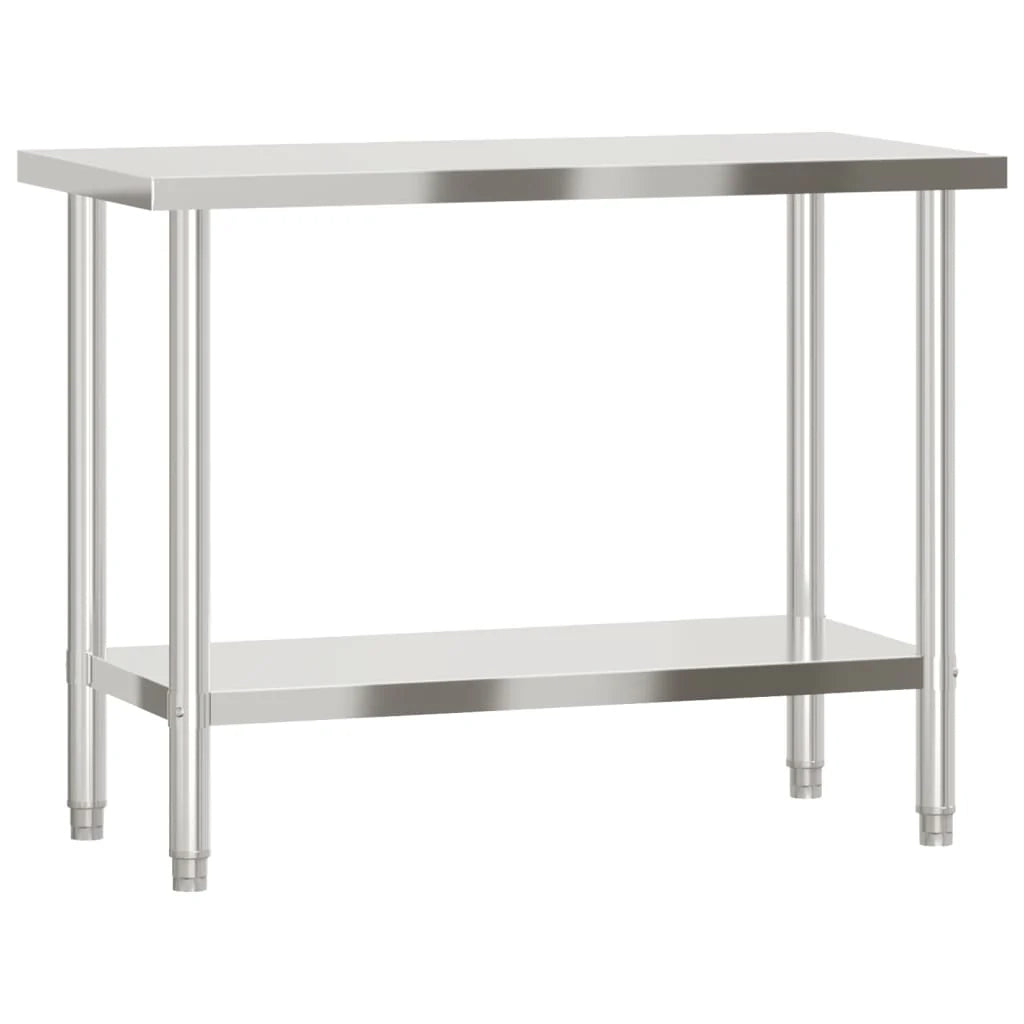 Tavolo da lavoro professionale da cucina 110 x 55 x 85 cm in acciaio inox 02_0045404