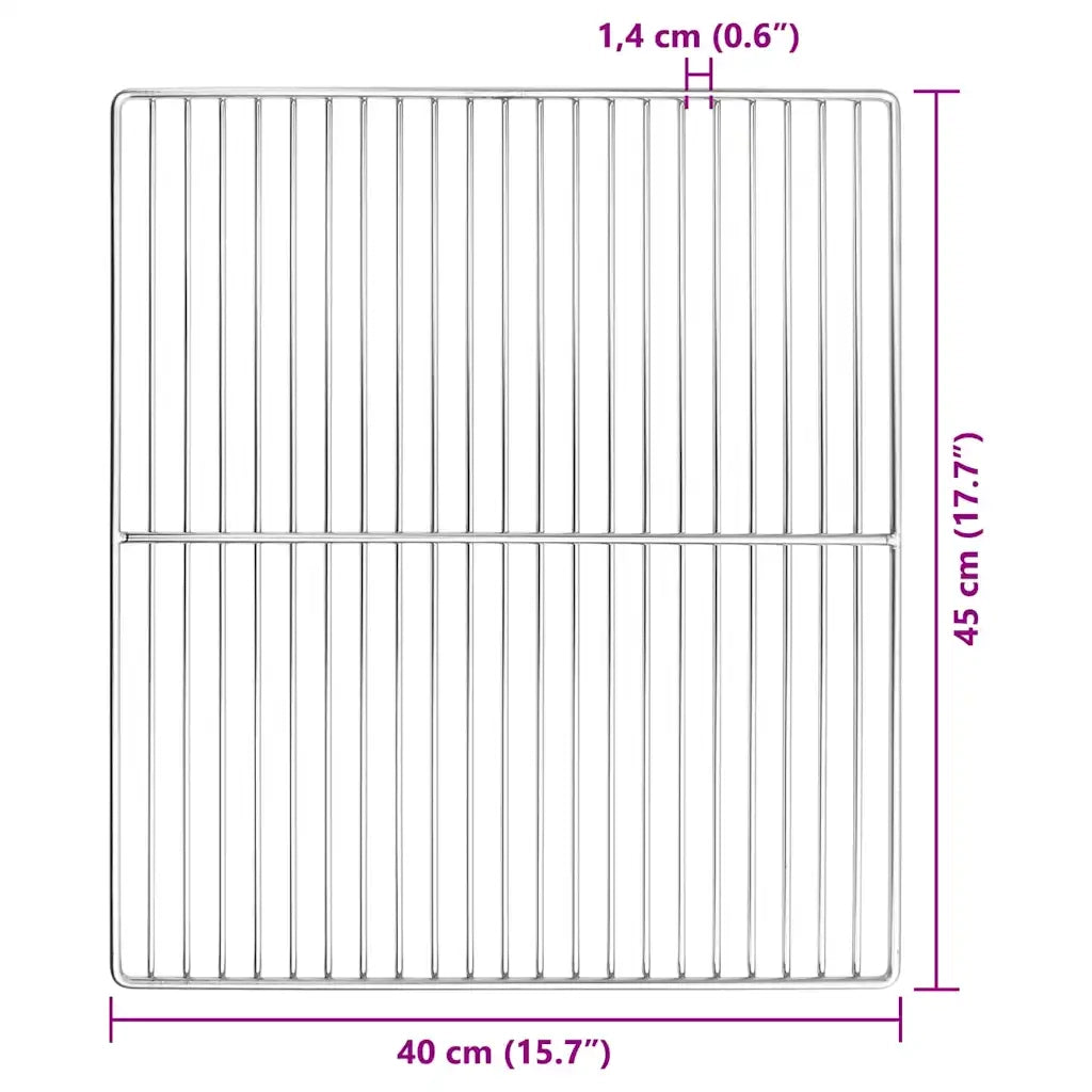 Griglia Argento 45 x 40 cm Acciaio inossidabile CFW7867136