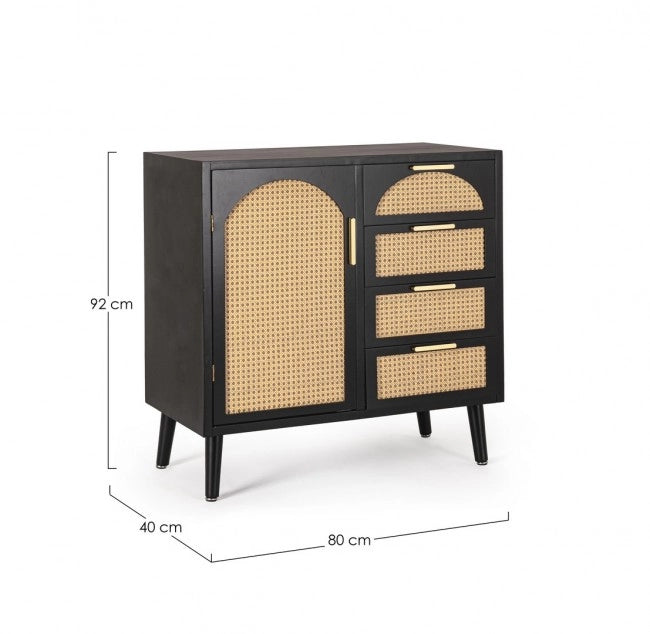 Credenza Legno Nero Boho da Interno - JOSIE