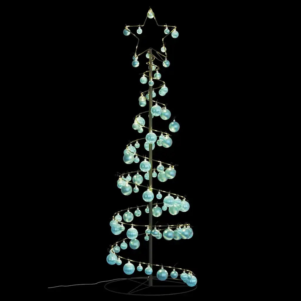 Albero di Natale a LED con Palline 100 LED Bianco Caldo 150 cm 3318567