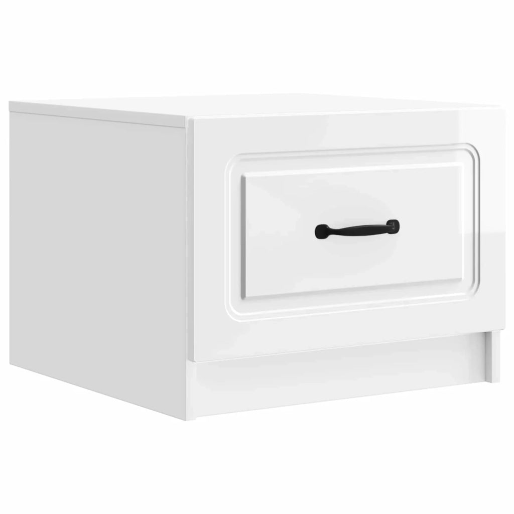 Tavolino da salotto con cassetto Bianco Lucido 49 x 50 x 37 cm
