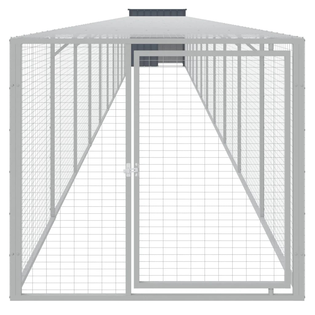 Recinto per pollaio con recinto per galline 110 x 1221 x 110 cm in acciaio zincato antracite 02_0043939